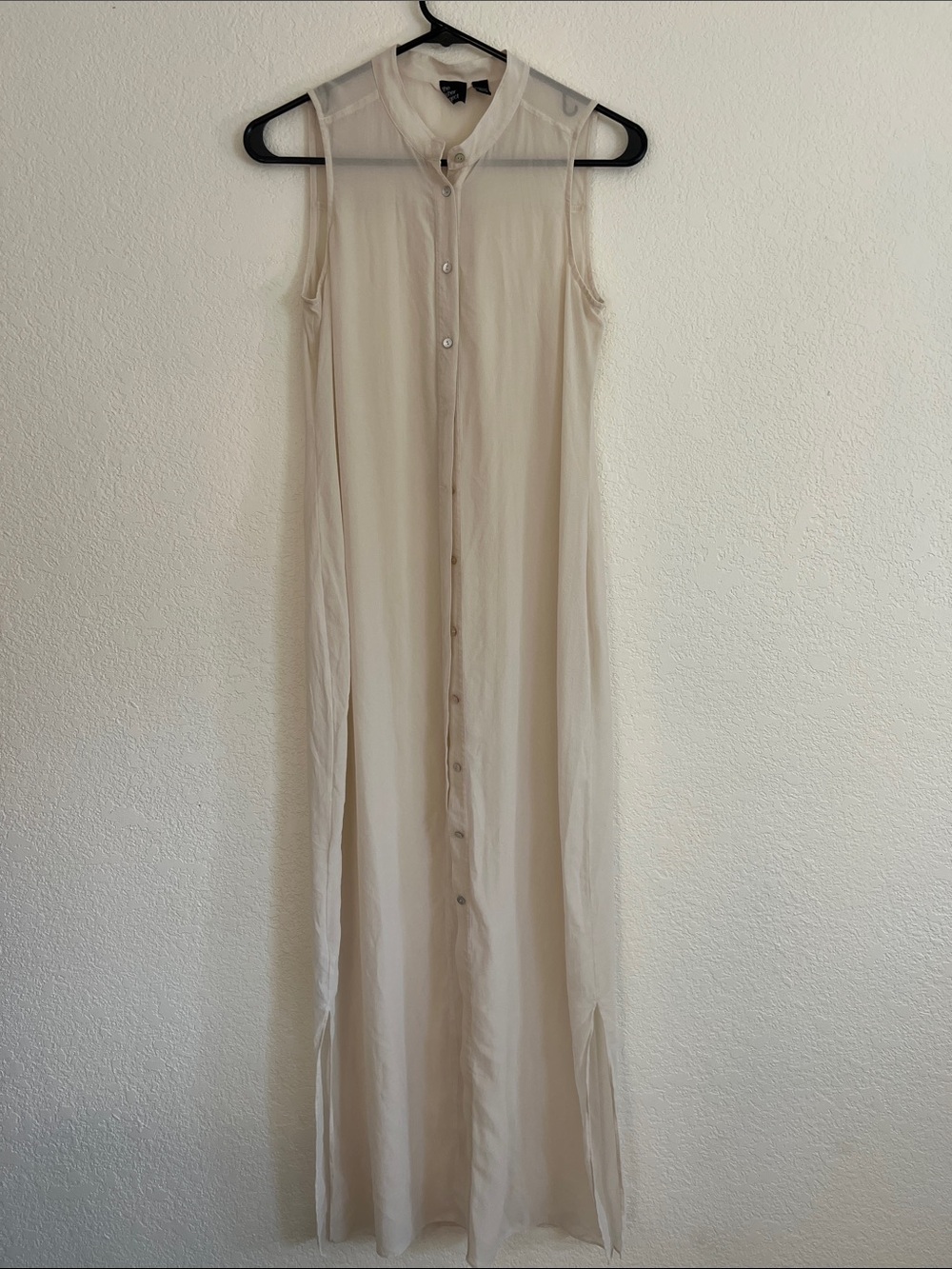 The Fisher Project Sheer Ivory Silk Duster Dress